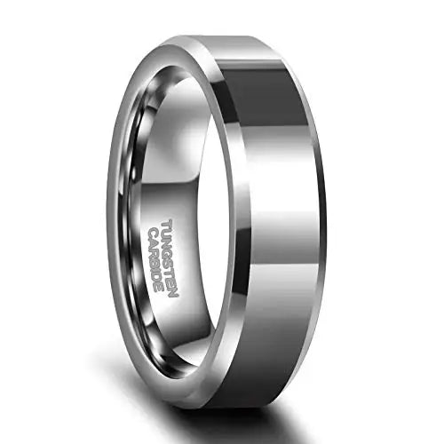 6mm 8mm Silver Tungsten Carbide Ring Matte Wedding Ring