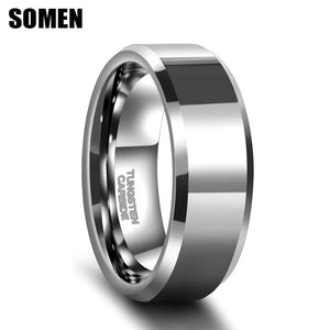 6mm 8mm Silver Tungsten Carbide Ring Matte Wedding Ring