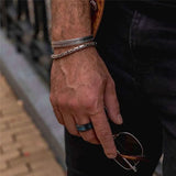 8mm Men's Tungsten Carbide Ring with Line Inlay