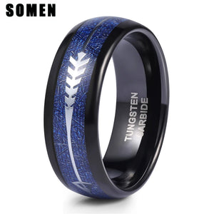 8mm Arrow Tungsten Carbide Men's Wedding Band Ring