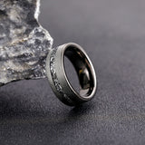 8mm Tungsten Carbide Ring with Zircon Inlay for Men