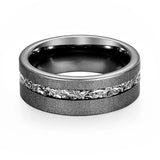 8mm Tungsten Carbide Ring with Zircon Inlay for Men