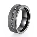 8mm Tungsten Carbide Ring with Zircon Inlay for Men