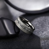 8mm Tungsten Carbide Ring with Zircon Inlay for Men