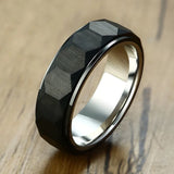 Geometric Hexagon Tungsten Steel Ring Men's Pure Ring
