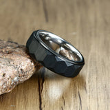 Geometric Hexagon Tungsten Steel Ring Men's Pure Ring