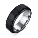 Geometric Hexagon Tungsten Steel Ring Men's Pure Ring