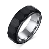Geometric Hexagon Tungsten Steel Ring Men's Pure Ring