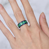 Tungsten Ring 8mm Blue Green Wedding Band High Polished Size 7-13