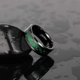 Mens Tungsten Ring Celtic Dragon Inlay Red/Green 8mm Wedding Bands