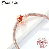 Somi 18k Rose Ladies Classic Bracelet, 3MM Snake Chain