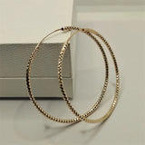925 Silver Hip Hop Round Earrings for Women Large Circle Piercing Hoop Earring