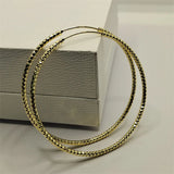925 Silver Hip Hop Round Earrings for Women Large Circle Piercing Hoop Earring