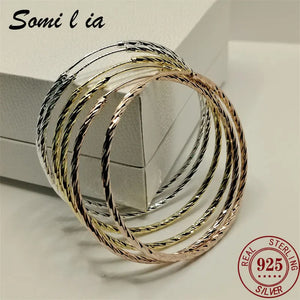 925 Silver Round Earrings Large Circle Piercing 18K Hoop Dropship