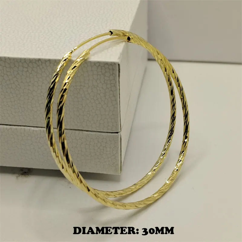 925 Silver Round Earrings Large Circle Piercing 18K Hoop Dropship