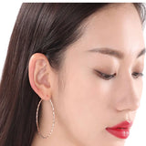 Somilia 925 Silver Round Earrings Large Circle Hoop