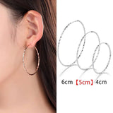 Somilia 925 Silver Round Earrings Large Circle Hoop