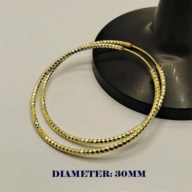 925 Silver Large Circle Rose Hoop Earrings for Women
