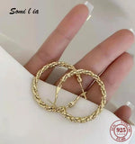 S925 Sterling Silver 18K 30mm Hoop Earring Collection