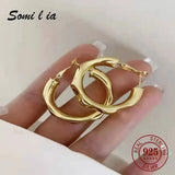 S925 Sterling Silver 18K 30mm Hoop Earring Collection