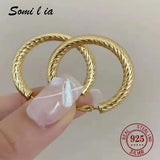 Somilia Women Earrings Gypsophila 18K Yellow Hoop Earrings