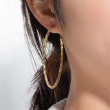 Somilia Women Earrings Gypsophila 24K Yellow 30-60mm Hoop Earrings