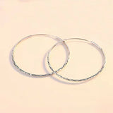 Somilia Platinum 50mm Hoop Earrings S925 Sterling Silver Jewelry