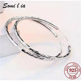 Somilia Platinum 50mm Hoop Earrings S925 Sterling Silver Jewelry