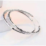 Somilia Platinum 50mm Hoop Earrings S925 Sterling Silver Jewelry