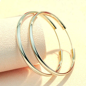 Somilia Women's Hoop Earrings 24k Gold Plated 925 Sterling Silver 3.0mm