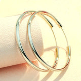 Somilia Women's Hoop Earrings 24k Gold Plated 925 Sterling Silver 3.0mm