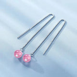 Somilia Style Box Chain Tassel Drop Earrings For Women Long Dangle S925 Silver