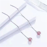 Somilia Style Box Chain Tassel Drop Earrings For Women Long Dangle S925 Silver
