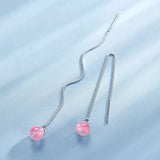 Somilia Style Box Chain Tassel Drop Earrings For Women Long Dangle S925 Silver