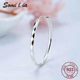 Somilia - Women's Round Earrings, 925 Silver Hoops, Luminous Color