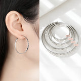 Somilia - Women's Round Earrings, 925 Silver Hoops, Luminous Color