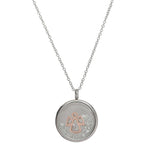 Stainless Steel Locket Necklace Tree of Life Charm with Crystal Glass Pendant
