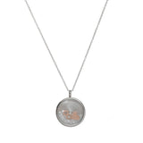 Stainless Steel Locket Necklace Tree of Life Charm with Crystal Glass Pendant