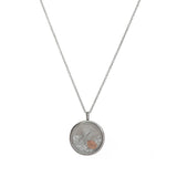 Stainless Steel Locket Necklace Tree of Life Charm with Crystal Glass Pendant