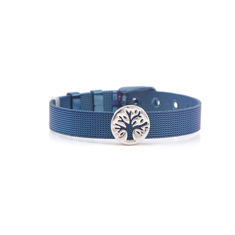 Stainless Steel Mesh Bracelet Bangles with Charms