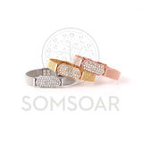 Mesh Bracelet Set with Crystal Story Slide Charm for Women/Man