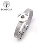 Snap Button Slide Charms Bracelet Set for Women