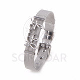Faith Stainless Steel Mesh Bracelet & Bangle Set with DIY Charms