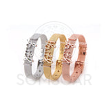 Faith Stainless Steel Mesh Bracelet & Bangle Set with DIY Charms