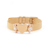 Somsoar Engravable Geo Bar Charm Bracelet with Crystal DIY Charms