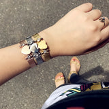Somsoar Engravable Geo Bar Charm Bracelet with Crystal DIY Charms