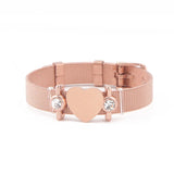 Somsoar Engravable Geo Bar Charm Bracelet with Crystal DIY Charms