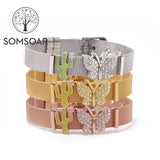 Hoodia Gordonii Bracelet Set with Butterfly & Cactus Charms