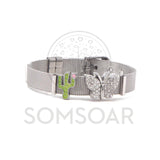 Hoodia Gordonii Bracelet Set with Butterfly & Cactus Charms