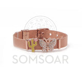 Hoodia Gordonii Bracelet Set with Butterfly & Cactus Charms